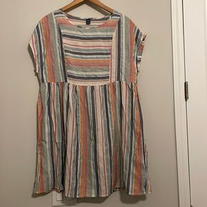 Shein Cotton Blend Striped Dress Sz L EUC